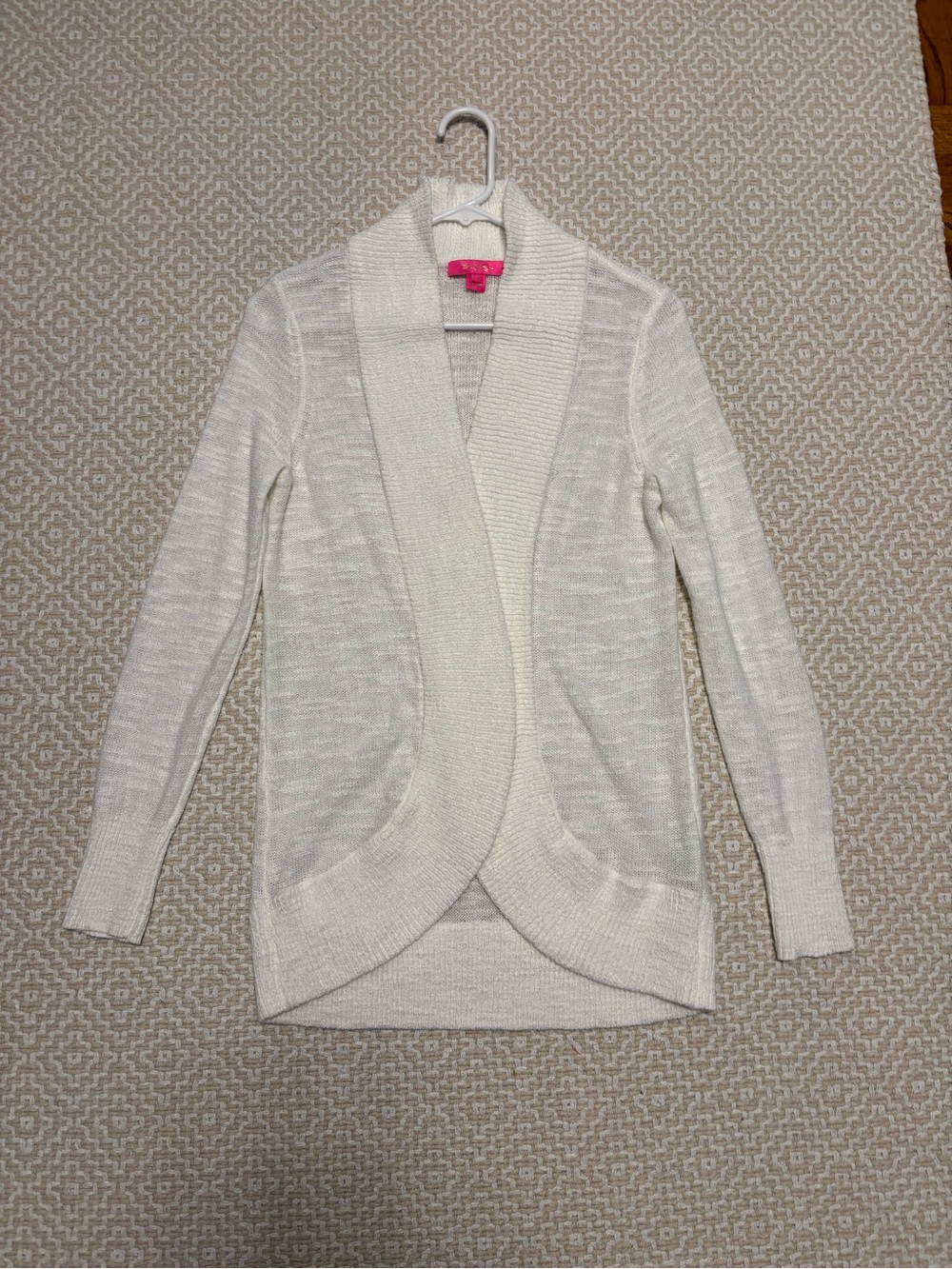 Lilly Pulitzer Amalie Lightweight open knit White Open-Front Cardigan size small